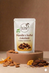 Mandle natural pražené v hořké čokoládě pomerančem v kakau BIO 5 kg